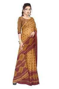 Stylish Yellow Georgette Printed Saree with Blouse piece For Women-thumb4