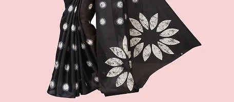 Elegant Silk Blend Printed Saree with Blouse piece For Women-thumb2