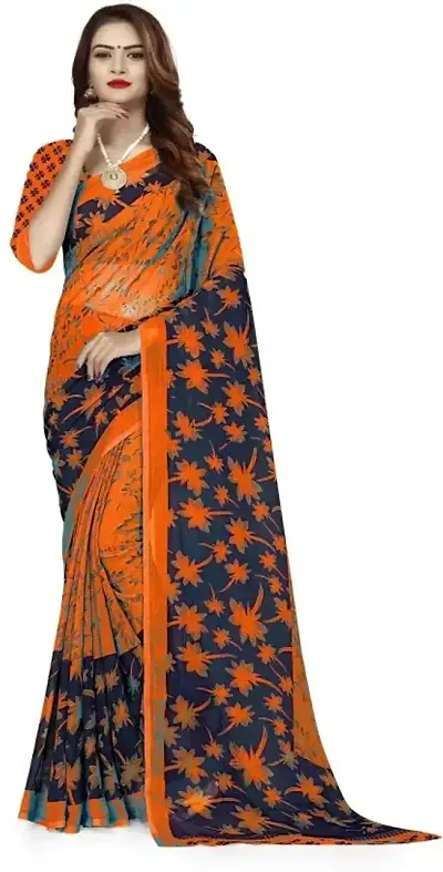 Best Selling Chiffon Saree with Blouse piece 