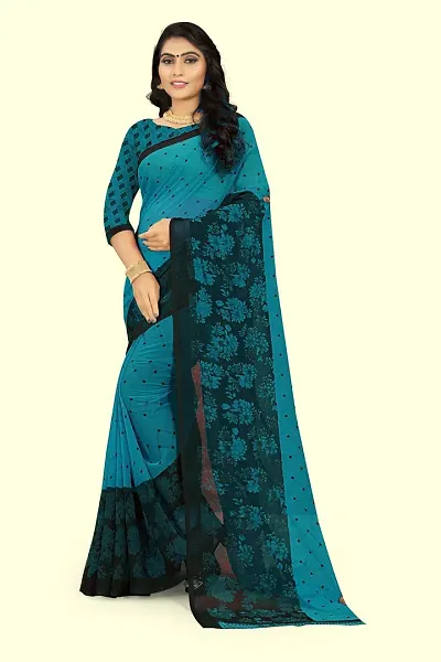 Best Selling Georgette Saree with Blouse piece 