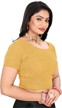 Reliable Beige Lycra Blend Stitched Blouses For Women-thumb1