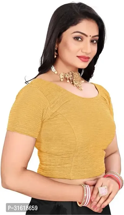 Reliable Beige Lycra Blend Stitched Blouses For Women-thumb2