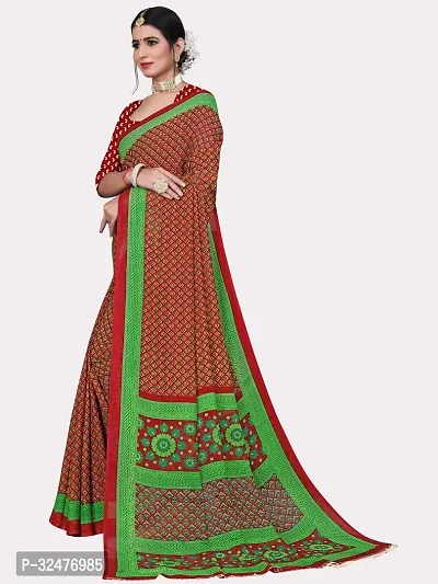 Beautiful Multicoloured Georgette Printed Saree With Blouse Piece For Women-thumb2