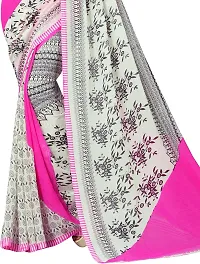 Stylish Multicoloured Georgette Printed Saree with Blouse piece For Women Pack of 2-thumb2