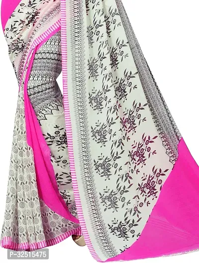 Stylish Multicoloured Georgette Printed Saree with Blouse piece For Women Pack of 2-thumb3