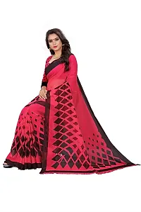 Beautiful Pink Georgette Printed Saree With Blouse Piece For Women-thumb4