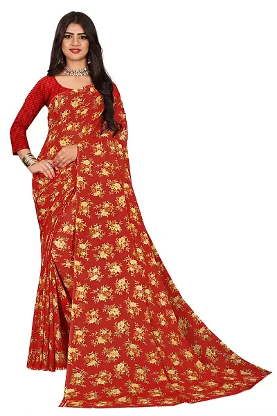 Stylish Polycotton Saree without Blouse piece For Women