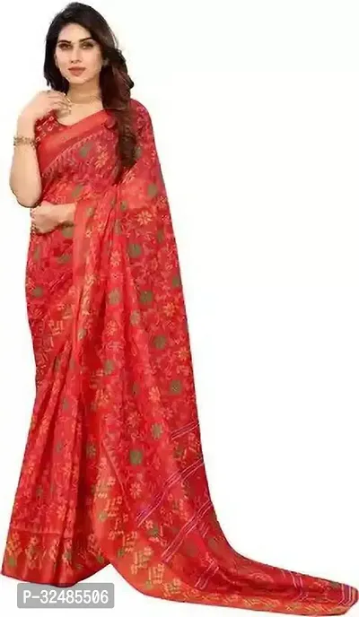 Elegant Cotton Silk Printed Saree with Blouse piece For Women-thumb5