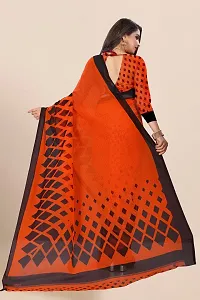 Stylish Red Georgette Printed Saree with Blouse piece For Women-thumb2