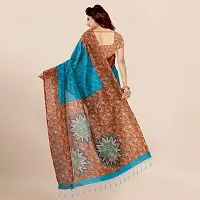 Beautiful Art Silk Blue Printed  Saree with Blouse piece For Women-thumb2