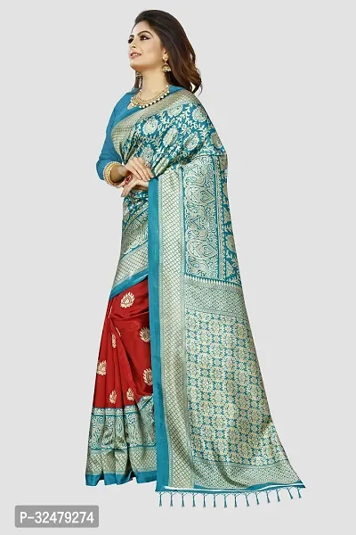 Beautiful Multicoloured Art Silk Woven Design Saree With Blouse Piece For Women-thumb4