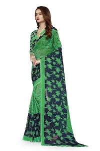 Stylish Green Georgette Printed Saree with Blouse piece For Women-thumb4