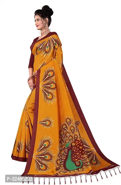 Elegant Art Silk Printed Saree with Blouse piece For Women-thumb4