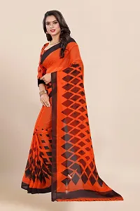 Stylish Red Georgette Printed Saree with Blouse piece For Women-thumb3