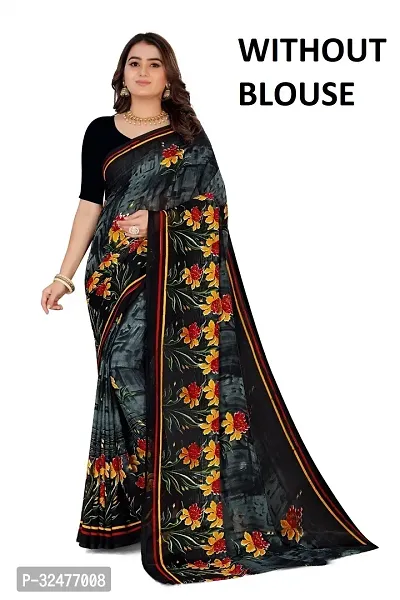 Beautiful Multicoloured Georgette Printed Saree For Women-thumb0