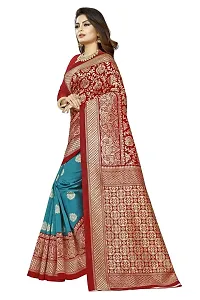 Beautiful Maroon Art Silk Woven Design Saree With Blouse Piece For Women-thumb1