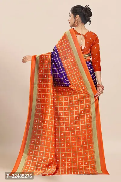 Elegant Art Silk Checked Saree with Blouse piece For Women-thumb2