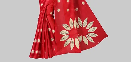 Beautiful Red Art Silk Printed Saree With Blouse Piece For Women-thumb3