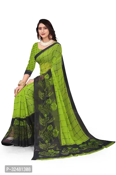 Elegant Multicoloured Georgette Saree with Blouse piece For Women-thumb4