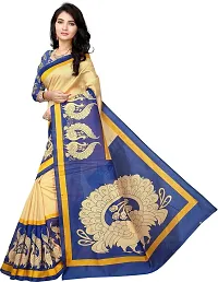 Elegant Cotton Blend Printed Saree with Blouse piece For Women-thumb1