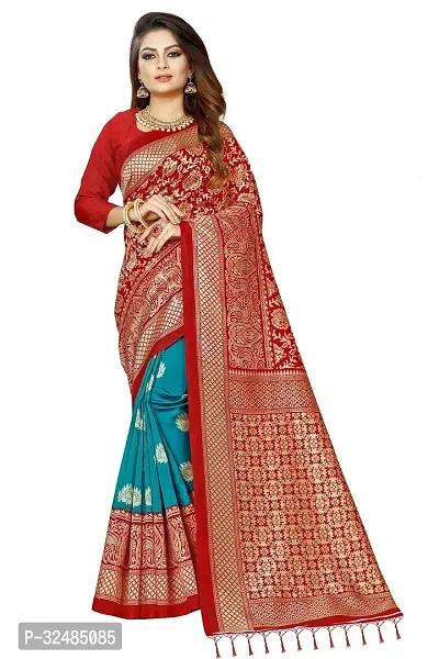 Elegant Art Silk Printed Saree with Blouse piece For Women-thumb0