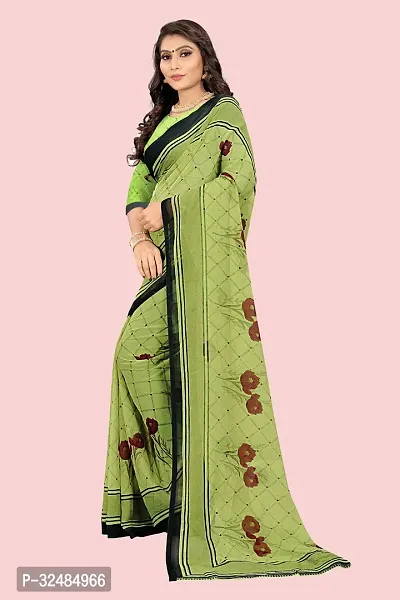 Elegant Georgette Printed Saree with Blouse piece For Women-thumb4