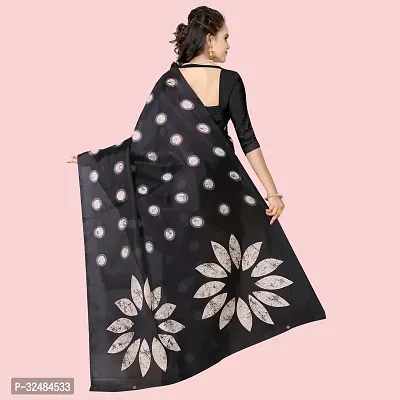 Elegant Silk Blend Printed Saree with Blouse piece For Women-thumb2