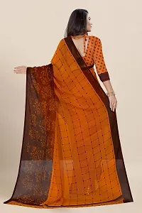 Stylish Orange Georgette Printed Saree with Blouse piece For Women-thumb3