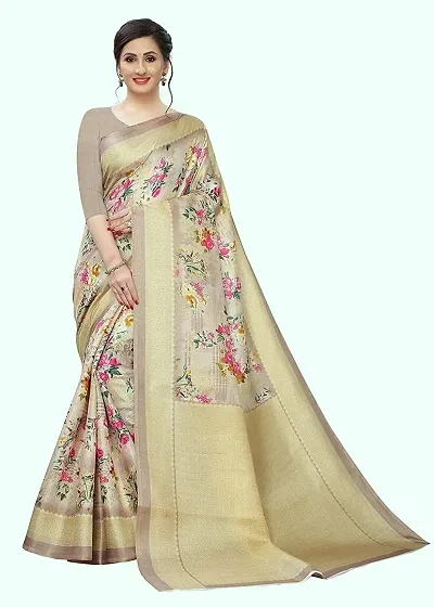 Women Stylish Art Silk Saree with Blouse piece