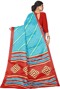 Beautiful Multicoloured Art Silk Striped Saree With Blouse Piece For Women-thumb2