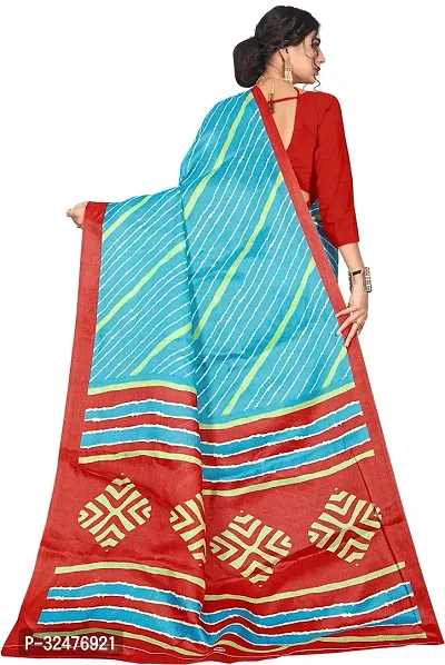 Beautiful Multicoloured Art Silk Striped Saree With Blouse Piece For Women-thumb3