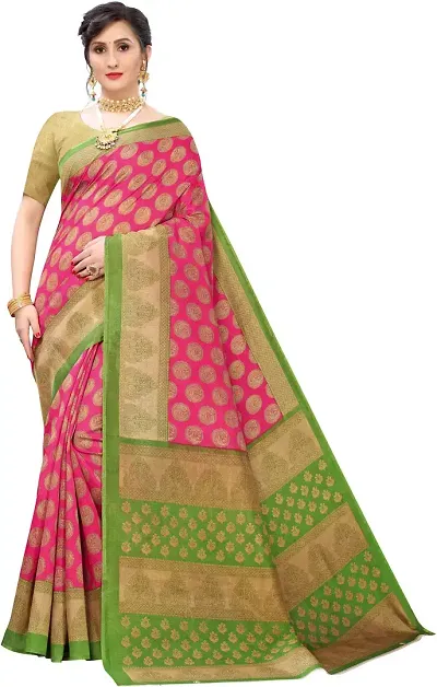 Trending Art Silk Printed Daily Wear Saree With Blouse Piece