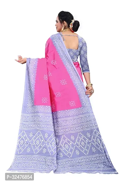 Beautiful Pink Art Silk Digital Print Saree With Blouse Piece For Women-thumb3