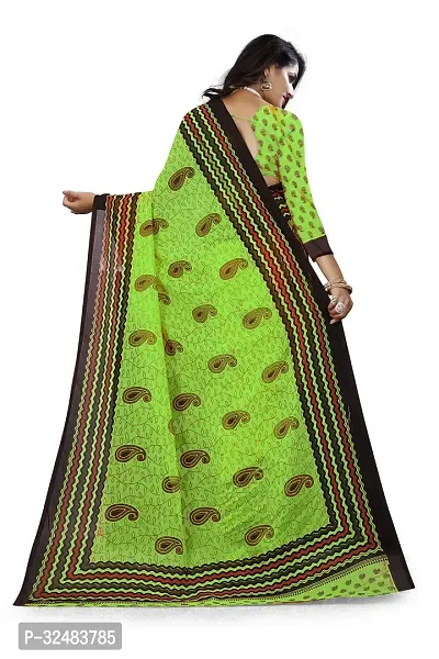 Stylish Green Georgette Printed Saree with Blouse piece For Women-thumb2