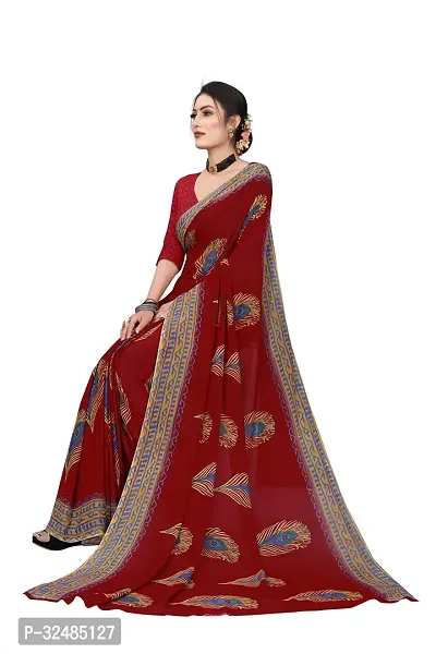 Elegant Georgette Printed Saree with Blouse piece For Women-thumb4