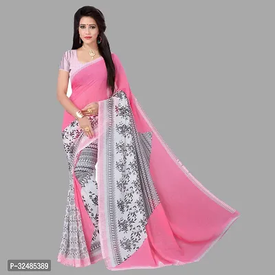 Elegant Georgette Printed Saree with Blouse piece For Women-thumb0