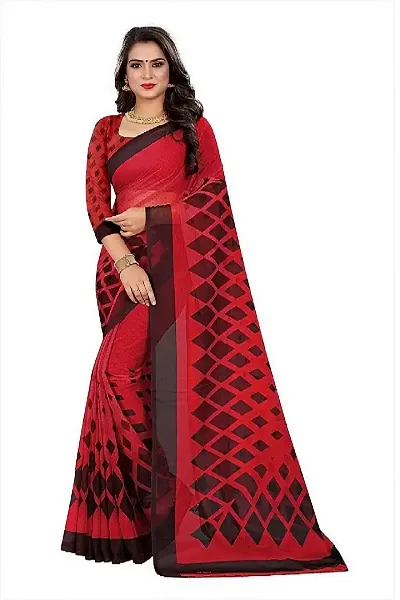 Stylish Polycotton Saree without Blouse piece For Women