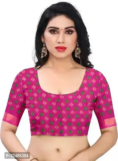 Elegant Cotton Silk Printed Saree with Blouse piece For Women-thumb3