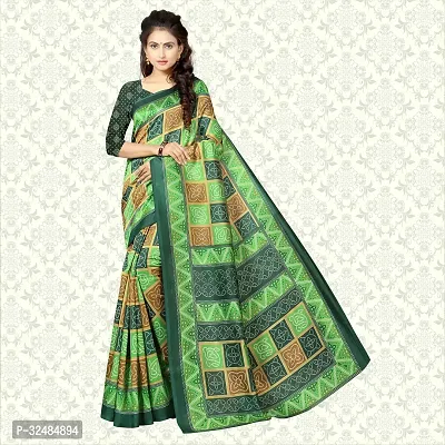 Elegant Art Silk Printed Saree with Blouse piece For Women-thumb0