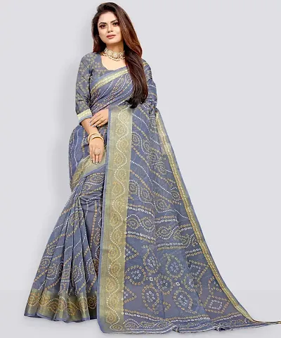 Elegant Silk Blend Saree with Blouse piece For Women