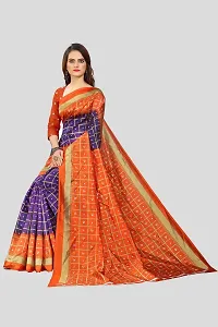 Elegant Art Silk Checked Saree with Blouse piece For Women-thumb4