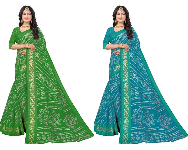 Glamorous Cotton Silk Saree with Blouse piece 