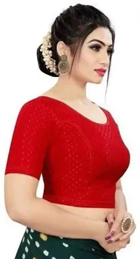 Reliable Red Lycra Blend Stitched Blouses For Women-thumb1