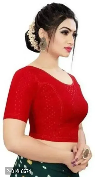 Reliable Red Lycra Blend Stitched Blouses For Women-thumb2