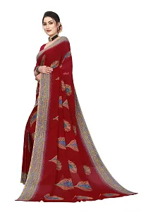 Elegant Georgette Printed Saree with Blouse piece For Women-thumb2