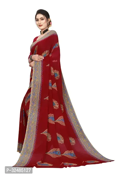 Elegant Georgette Printed Saree with Blouse piece For Women-thumb3