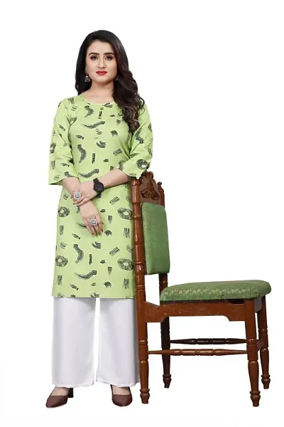 Stylish Crepe Printed Straight Kurtis - Pack Of 2