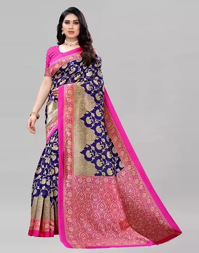 Dailywear Art Silk Printed Sarees with Blouse piece