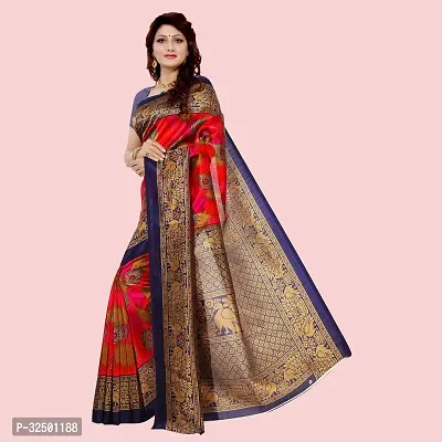 Stylish Red Art Silk Woven Design Saree with Blouse piece For Women-thumb4