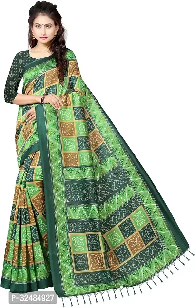 Elegant Art Silk Printed Saree with Blouse piece For Women-thumb5